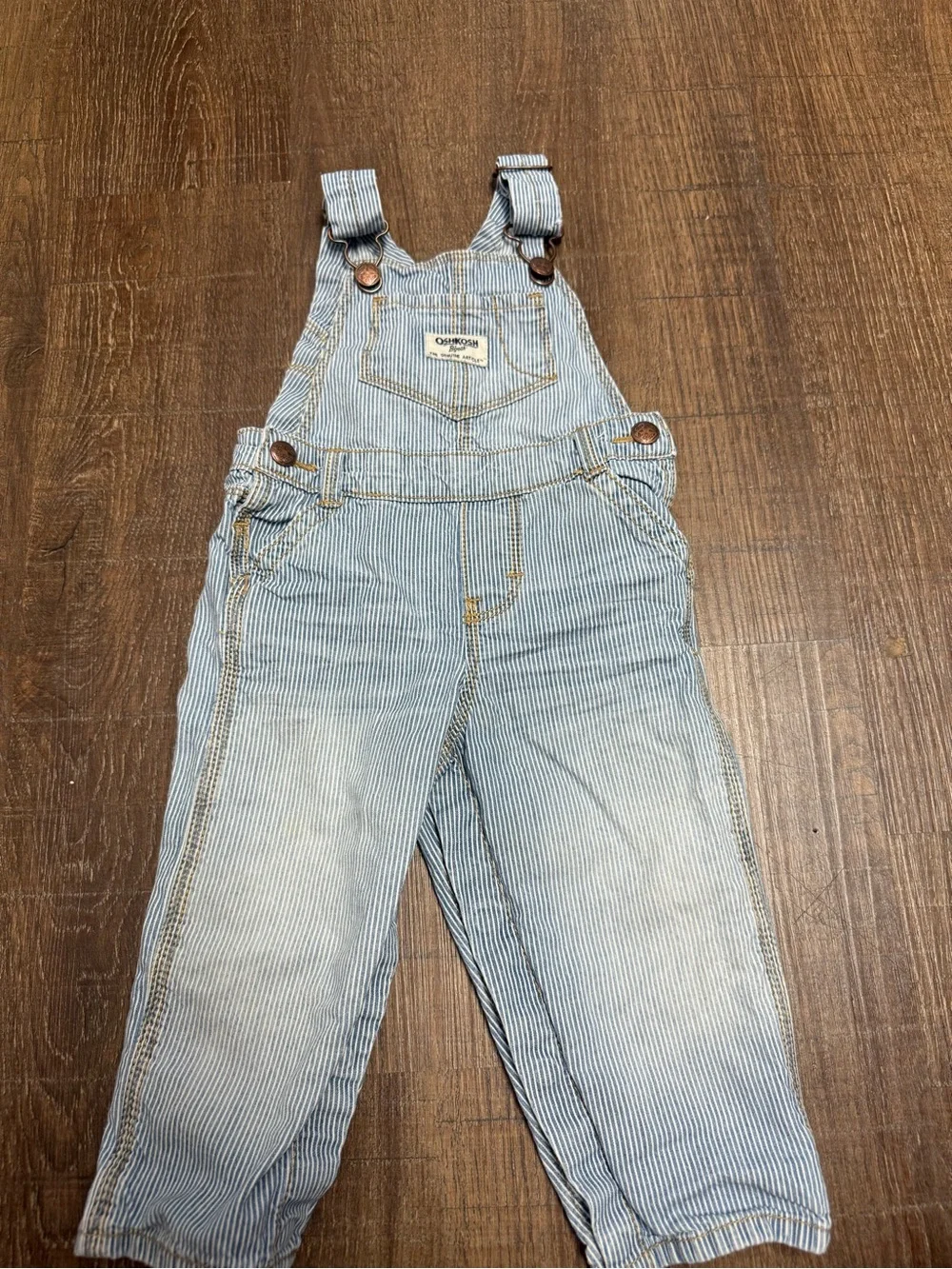 OshKosh B'gosh Light Blue Pinstripe Kids Overalls